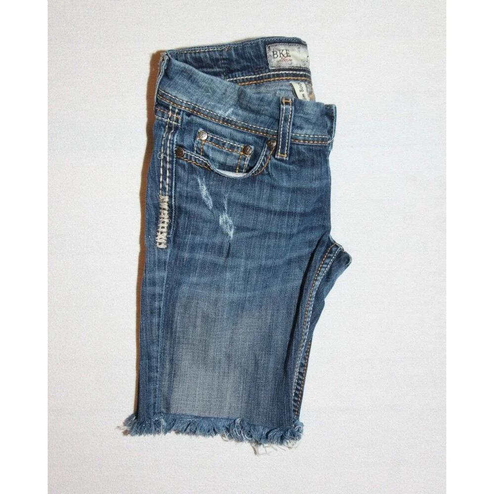 BKE Denim Women's Size 26R Stella Distressed Cut Off Jean Shorts